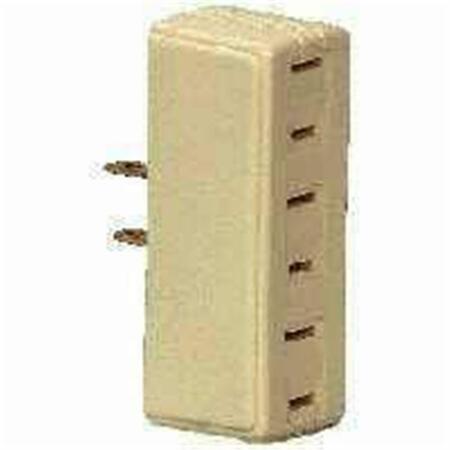 EATON WIRING DEVICES 1747V-BOX 3 Outlet 2 Wire Tap-Adapter - Ivory 4865457